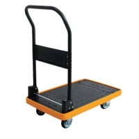 樹脂製折りたたみ台車 積載150kg エラストマーバンパー付 ゴム車輪キャスター