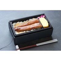 うな重・丼もの弁当用蒸気加熱ボックス（黒トレー）冷蔵保管対応