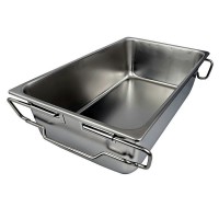 ステンレス製スタッキング給食バット（530×325×H150）積み重ねハンドル付