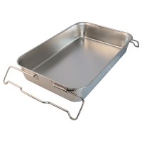 ステンレス製スタッキング給食バット（610×388×H185）可動ハンドル付
