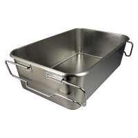 ステンレス製スタッキング給食バット（619×400×H185）積み重ねハンドル付