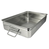 ステンレス製番重バット　大・深型（550×367×H110）丸棒取手付き