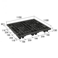 輸出梱包用ワンウェイパレット（1150×1100×130）ネスティング型/10枚