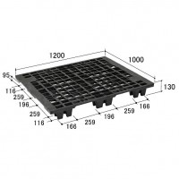 輸出梱包用ワンウェイパレット（1200×1000×130）ネスティング型/10枚