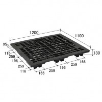 輸出梱包用ワンウェイパレット（1200×1100×130）ネスティング型/10枚
