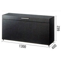 防滴スチール保管庫ゴミ箱(高耐食溶融メッキ)奥行400mmスリムタイプダークグレー色