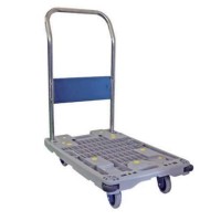 食品工場向けステンレス固定ハンドル樹脂台車800×500mm(200kg)