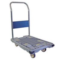 食品工場向けオールステンレス固定ハンドル樹脂台車800×500mm(200kg)