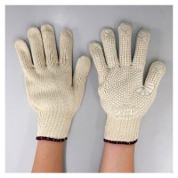 すべり止めシリコン加工付き純綿手袋フリーサイズ（12双組）