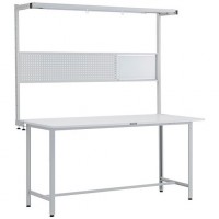 軽量立作業台ツールハンガーフルオプション付(ポリ化粧天板)ホワイト