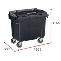 ドイツ製大型キャスター付ゴミ箱(660L)