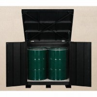 組立完成済ドラム缶移動保管庫(4本収納庫黒色)工場組立済