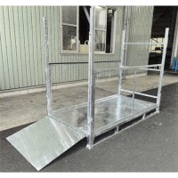 カゴ車保管ラック省スペース4段積み式スロープ付