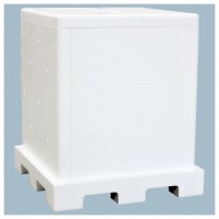 組立式発泡スチロール保冷パレット（内寸840×840×1000mm）脚付き