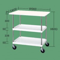 作業天板付ワゴン台車（抗ウイルスパールホワイト天板）