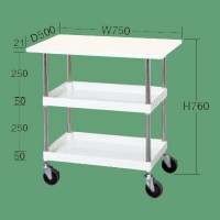 作業天板付ワゴン台車（抗ウイルスパールホワイト天板）