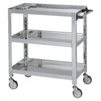 ステンレススーパーワゴンSUS430　φ100ナイロンウレタン車（スチール金具）