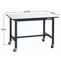 キャスター軽量作業台直進固定金具付（1200×750×810）均等荷重150kg