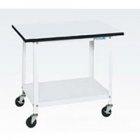 軽量小型キャスター作業台ポリエステル天板仕様 均等荷重40kg（750×500×600mm)  本体パールホワイト