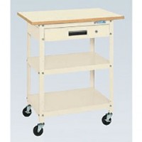 軽量小型キャスター作業台ポリエステル天板仕様 均等荷重40kg（750×500×800mm）本体アイボリー