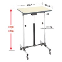高さ調整軽量立作業台（メッキ・ガスバネ式）