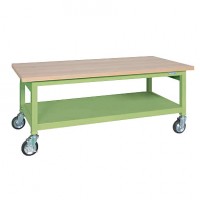 キャスター重量作業台木目天板(均等耐荷重500kg)