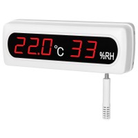 大型温湿度表示器（AC100～120V）赤色/一体型（出力なし）壁掛け取付