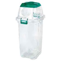 透明ゴミ箱ペットボトル用（グリーン）