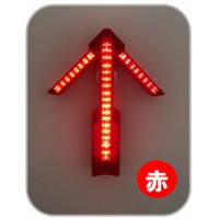充電式LED矢印灯  (高輝度16W・視認距離500m・コーン取付可・マグネット付)赤色
