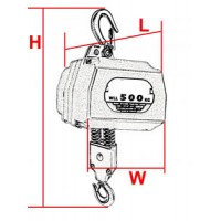 充電式小型電動チェーンブロック500kg揚程3m(充電器バッテリー別売)