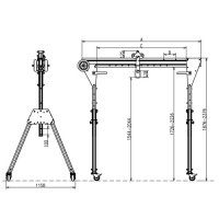 折りたたみ式アルミ門型クレーン250KG