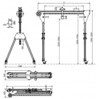 折りたたみ式アルミ門型クレーン250KG