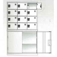 電動工具バッテリー充電ロッカー 12人用  庫内コンセント付