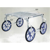 アルミ収穫作業台車取手付（エアータイヤ）