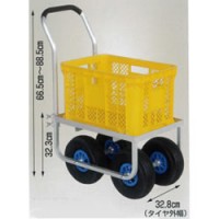 網カゴコンテナ1個台車(ノーパンクタイヤ)