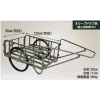 アルミ製大型リヤカー26インチエアータイヤ(オリーブドラブ色陸上自衛隊OD)