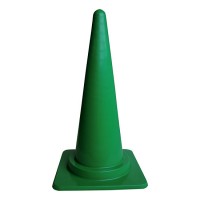 ポリエチレン製セーフティコーン　緑（380×380×700mm）
