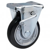 中荷重固定式キャスター導電タイプ（φ130mm）シングルストッパー付