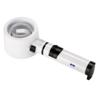 LEDライト付き置き型ルーペ（6倍 / φ50mm）赤ライン付