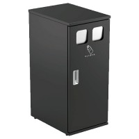 スチール製リサイクルゴミ箱　ブラック　60L（一般ゴミ用）
