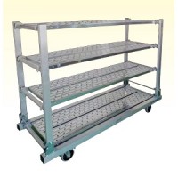 アルミ簡単組立軽量棚台車(床板１枚付)