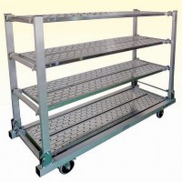 アルミ軽量簡単組立軽量棚台車(床板１枚付)