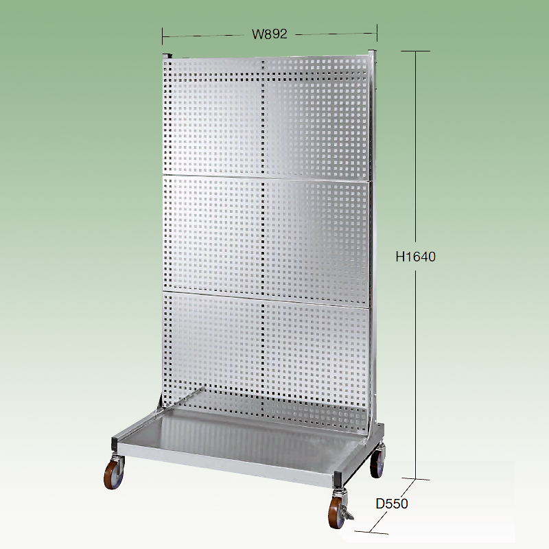 ステンレス工具整理パネルラック(キャスター付)
