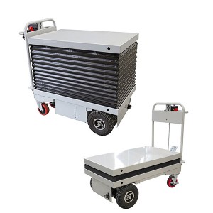 電動走行足踏式油圧昇降リフト台車