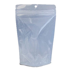 バリア性チャック付きスタンド袋フック穴付き（140×220×41）透明無地 小ロット