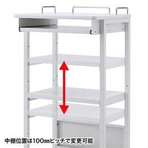 工場向け立ち作業PC作業机ワゴン
