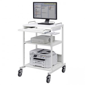 工場向け立ち作業PC作業机ワゴン