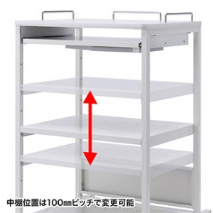 工場向け立ち作業PC作業机ワゴン