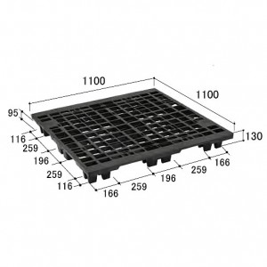 輸出梱包用ワンウェイパレット（1100×1100×130）ネスティング型/10枚