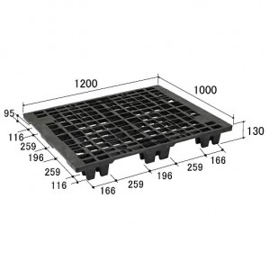 輸出梱包用ワンウェイパレット（1200×1000×130）ネスティング型/10枚